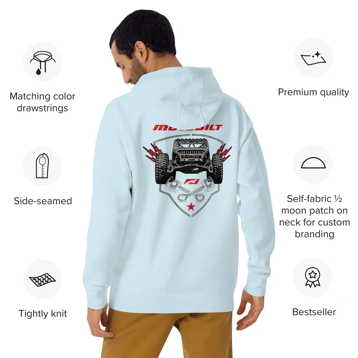 Motobilt El Jefe Sky Blue Hoodie 1