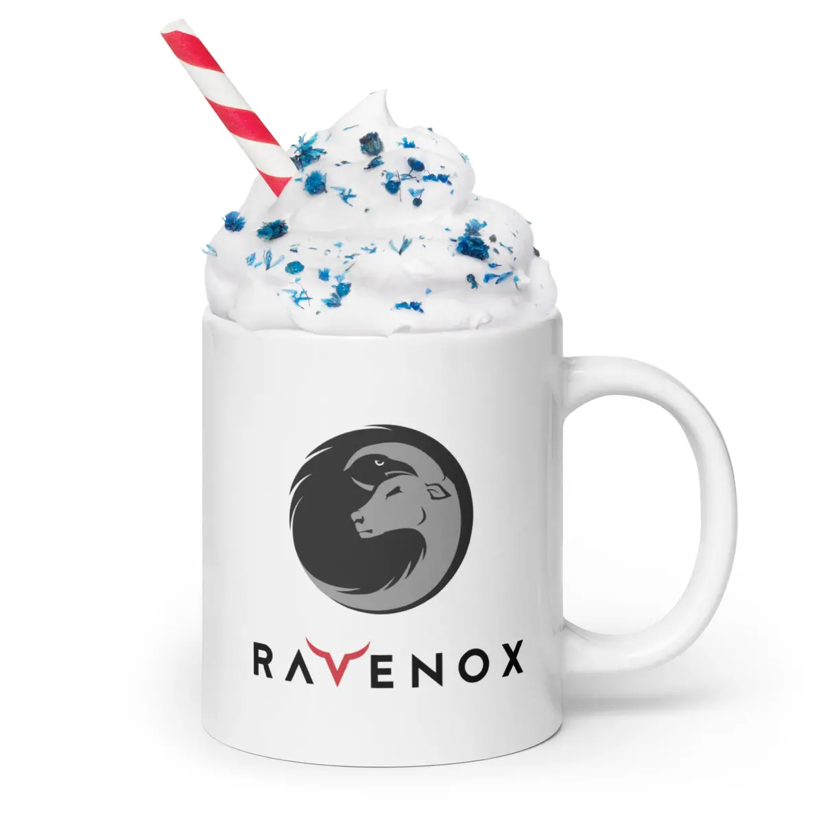 Ravenox White Glossy Ceramic Mug 3