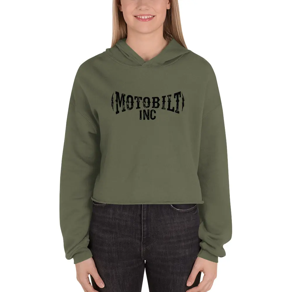 Motobilt Crop Hoodie Featuring Bold Lightning Bolt Design - Image 2