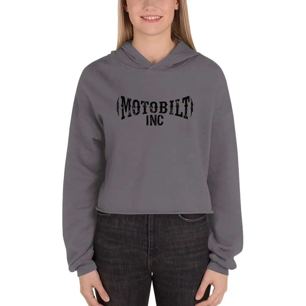 Motobilt Crop Hoodie Featuring Bold Lightning Bolt Design - Image 3