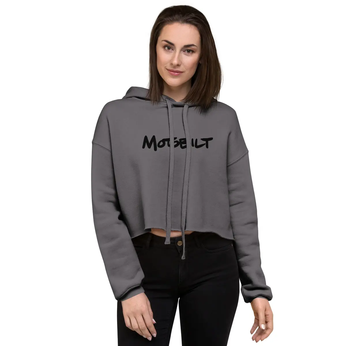 Motobilt Vintage-Style Handwritten Crop Hoodie - Image 3