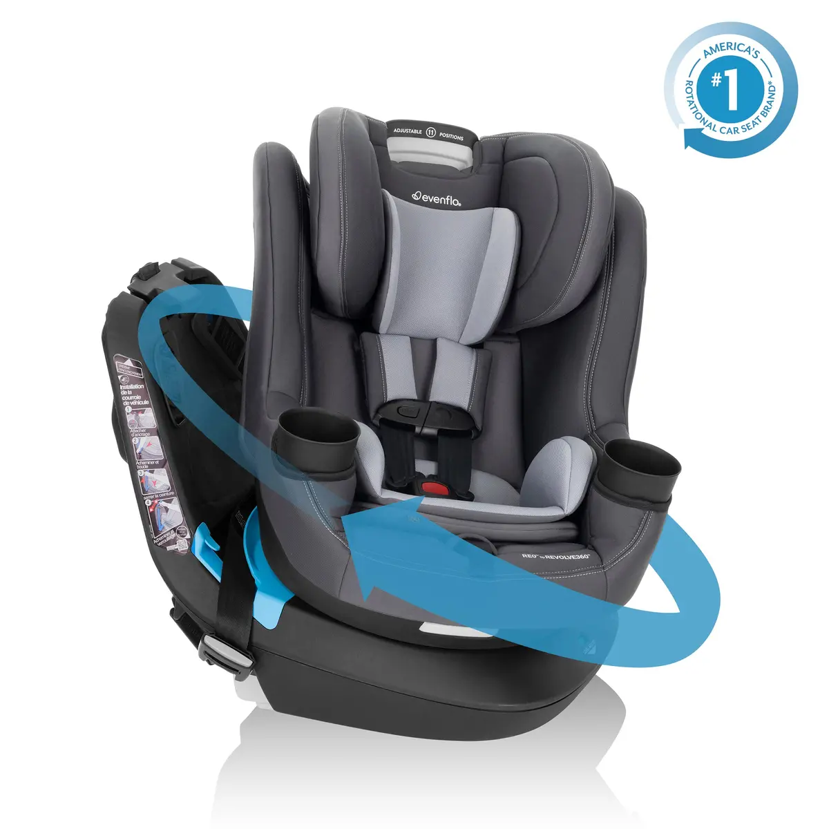 Reo By Revolve360 Rotating Convertible Car Seat With Quick Clean Cover 1