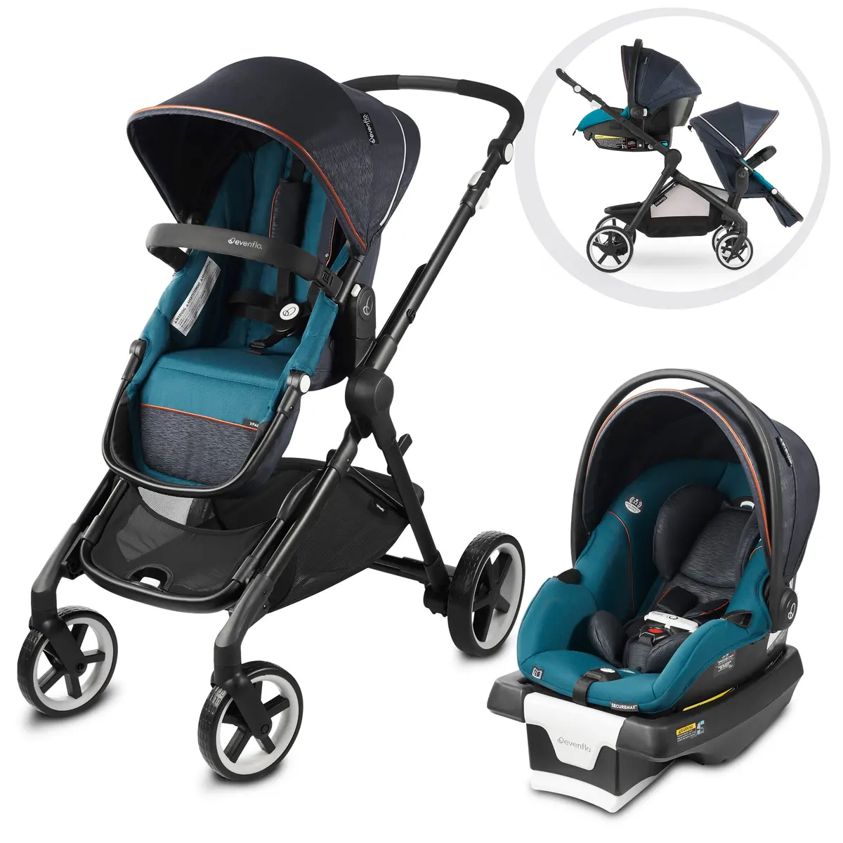 Pivot Xpand Smart Modular Travel System W/ Securemax Infant Car Seat & Sensorsafe 1