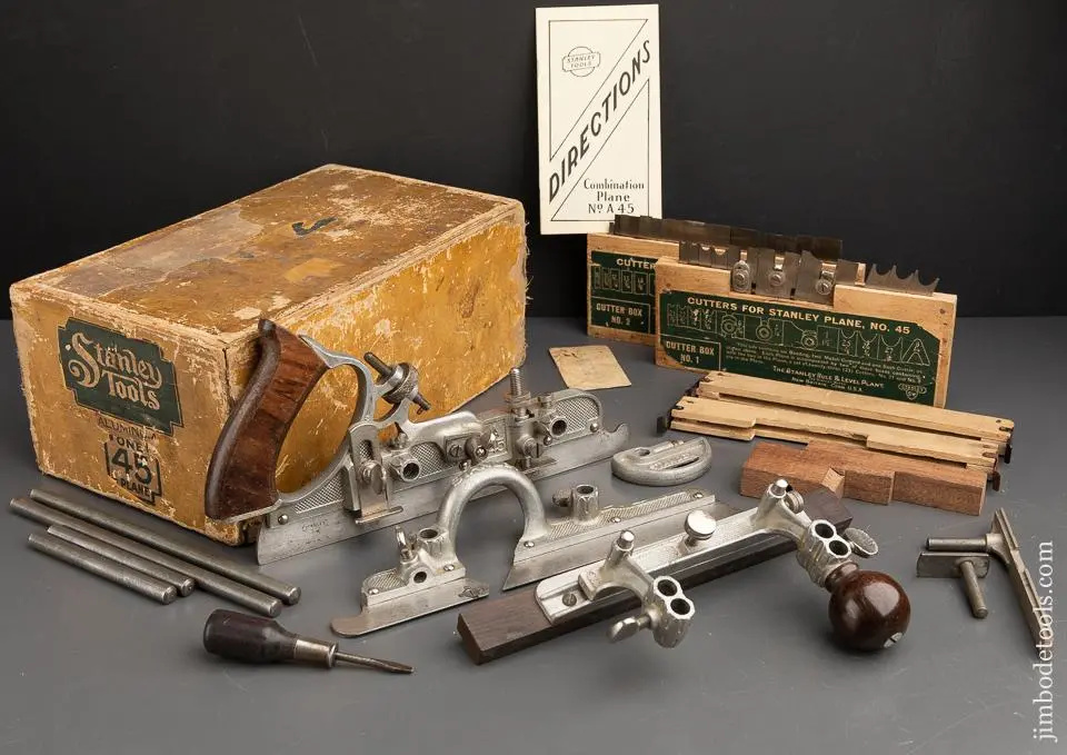 Stanley No. A45 Aluminum Combination Plane 100% Complete In Original Box Sweetheart - 91546 1