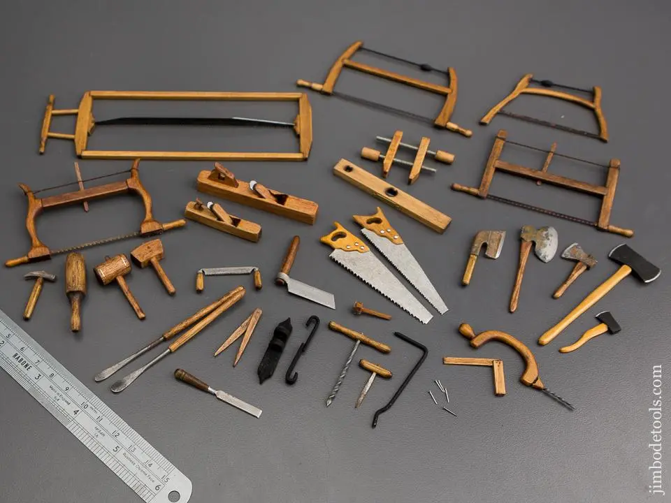 32 Well-Made Miniature Wood & Steel Tools! * 80630 1