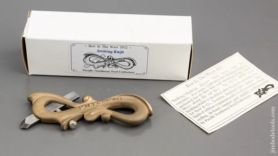 2012 Pntc Best In The West Banquet Favor 4 1/2 Inch Brass Striking Knife In Original Box - 80702R 1