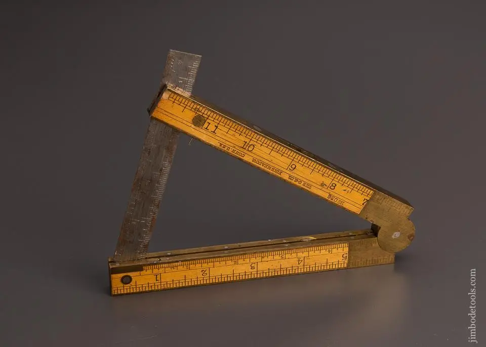 Extra Fine Chapin Stephens No. 036 Boxwood Inclinometer Level And Folding Rule - 97714 1