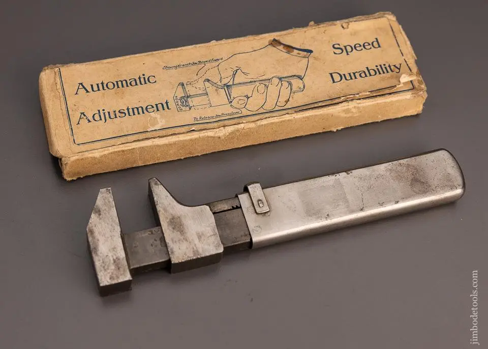 Rare Push Button Automatic Wrench Patented Gordon Near Mint In Box - 97732 1