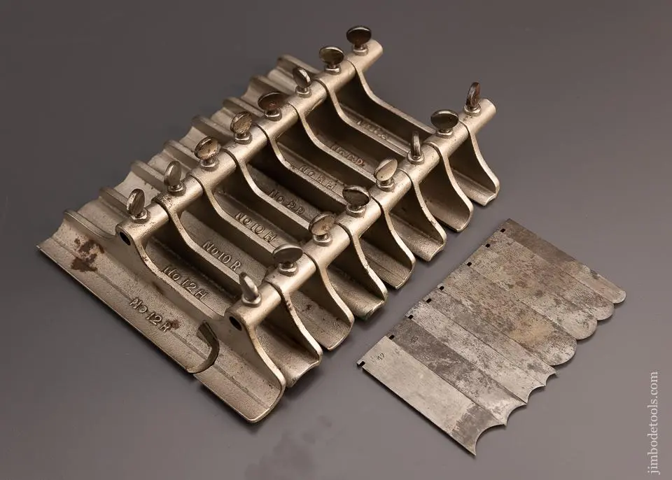 Full Set Of 8 Fine Stanley Hollow & Round Sets For The No. 45 Combination Plane - 97763 - As Of Apr 18 1