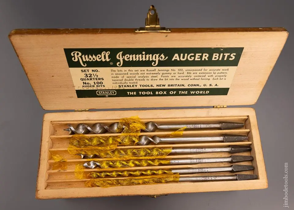 Mint Complete Set Of 13 Russell Jennings Auger Bits In Original Three Tiered Box - 97814 1