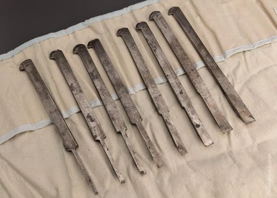 Fine Set Of 8 James Howarth Plow Plane Irons - 97852 1