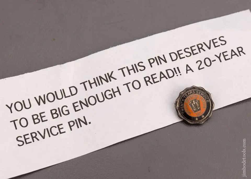 Fine Disston 20 Year Service Pin - 97913 1