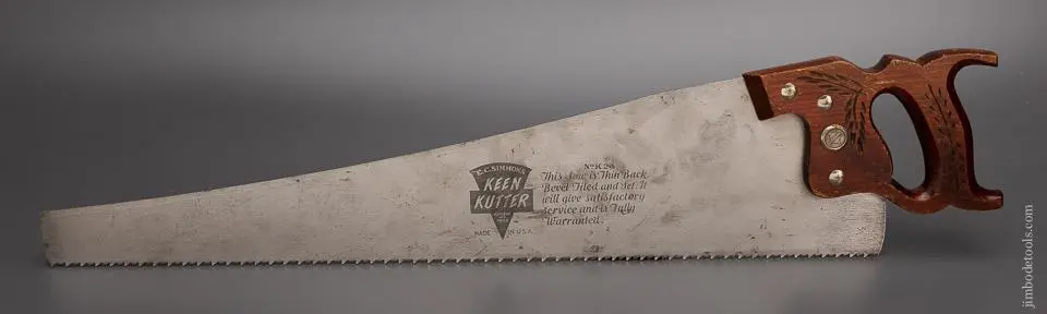 Near Mint Keen Kutter No. K24 Rip Hand Saw - 97955 1