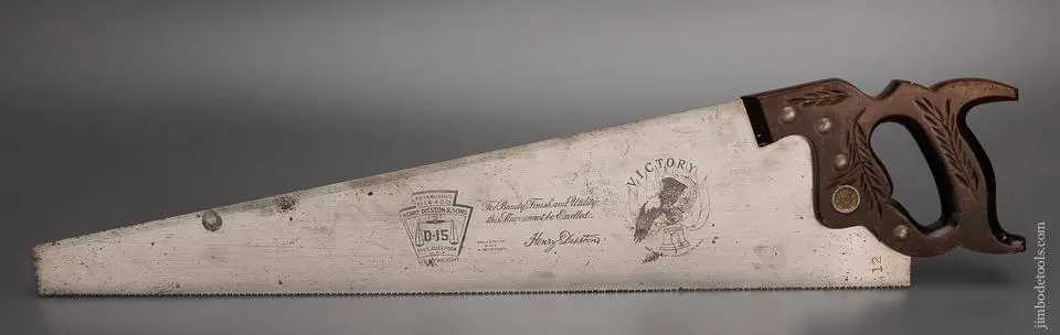 Near Mint Disston D-15 Rosewood Victory Hand Saw - 97957 1