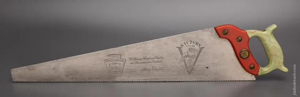 Near Mint Disston No. D-95 Victory Saw With Disstonite Handle - 97959 1