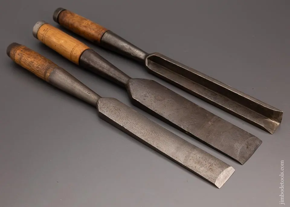 Great Set Of 3 Heavy Framing Chisels By G.I. Mix - 97970 1