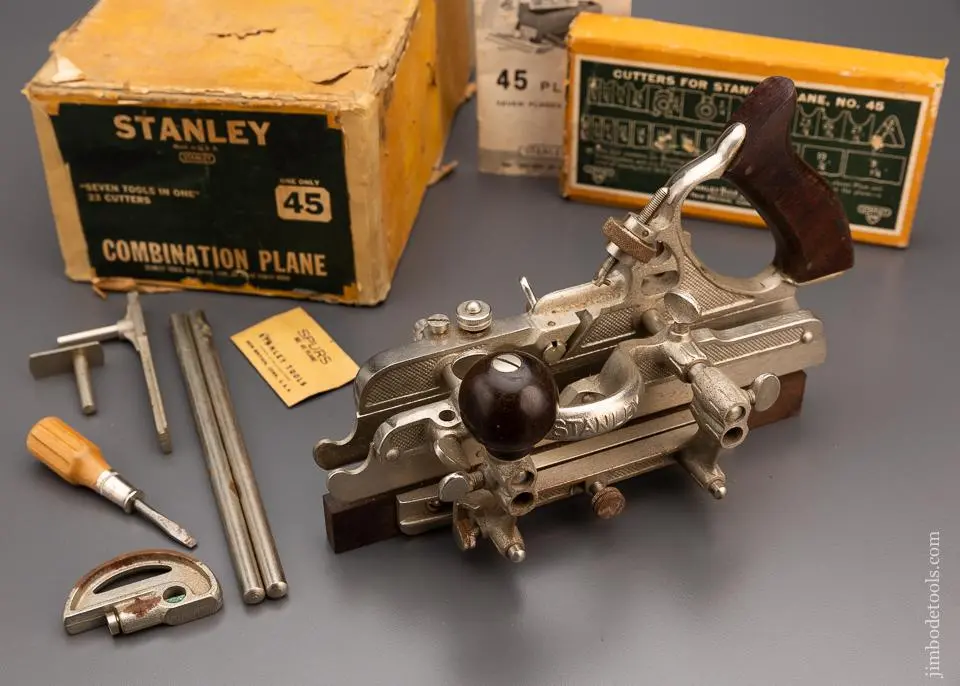 Stanley No. 45 Combination Plane 100% Complete In Original Box - 97988 1