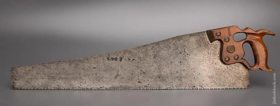 Nasty Sharp Disston D-8 Thumbhole Rip Hand Saw - 98087 1