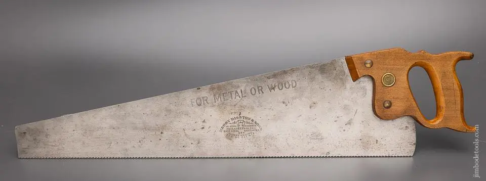Rare Disston No. 344 Hand Saw For Hard Woods & Metal - 98091 1