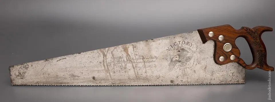 Early & Fine Disston No. D-15 Victory Hand Saw With Rosewood Handle - 98092 1