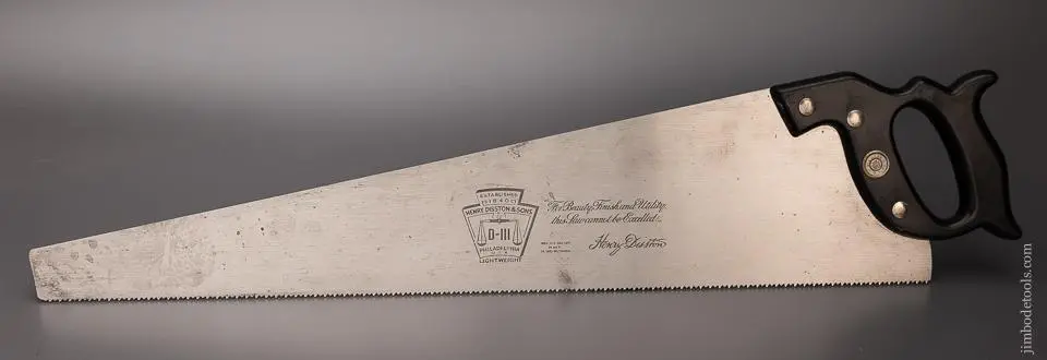 Rare & Fine Disston No. D-111 Hand Saw Mint! - 98094 1