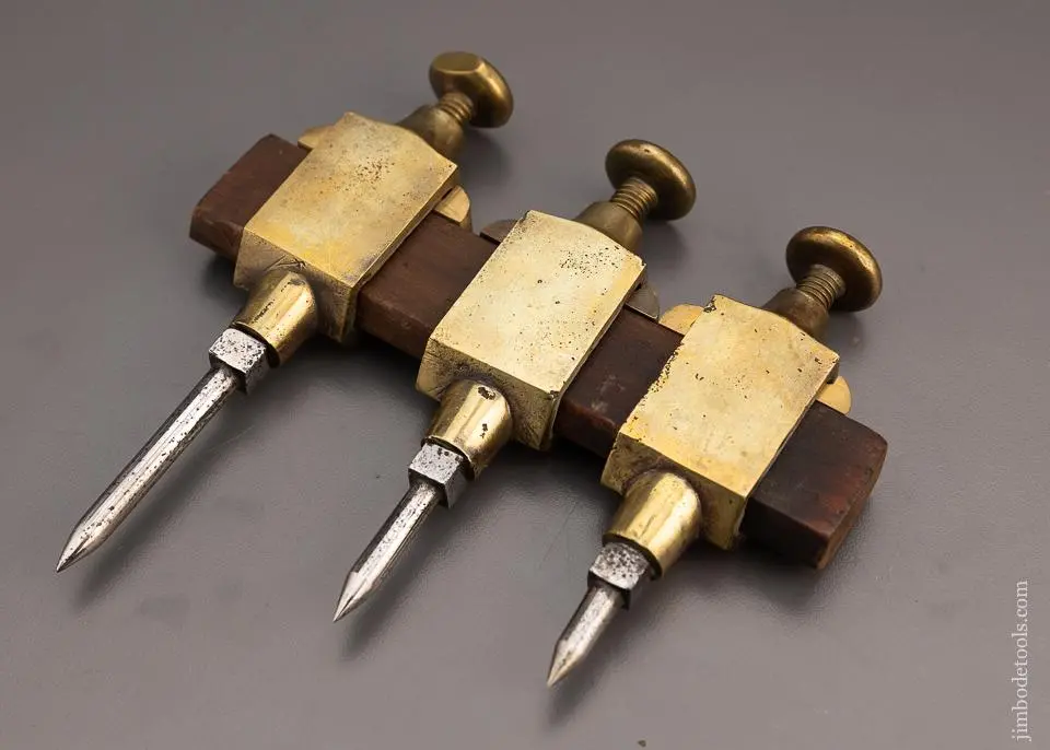 Set Of 3 Brass Trammel Points - 98116 1