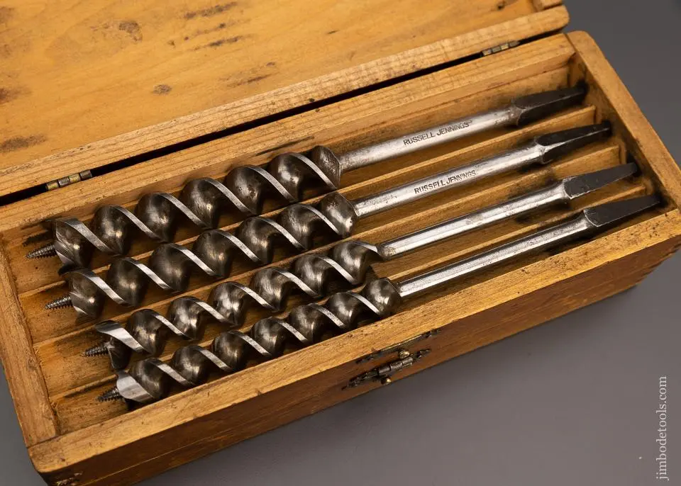 Complete Set Of 13 Russell Jennings Auger Bits In Original Three Tiered Box Fine - 98127 2