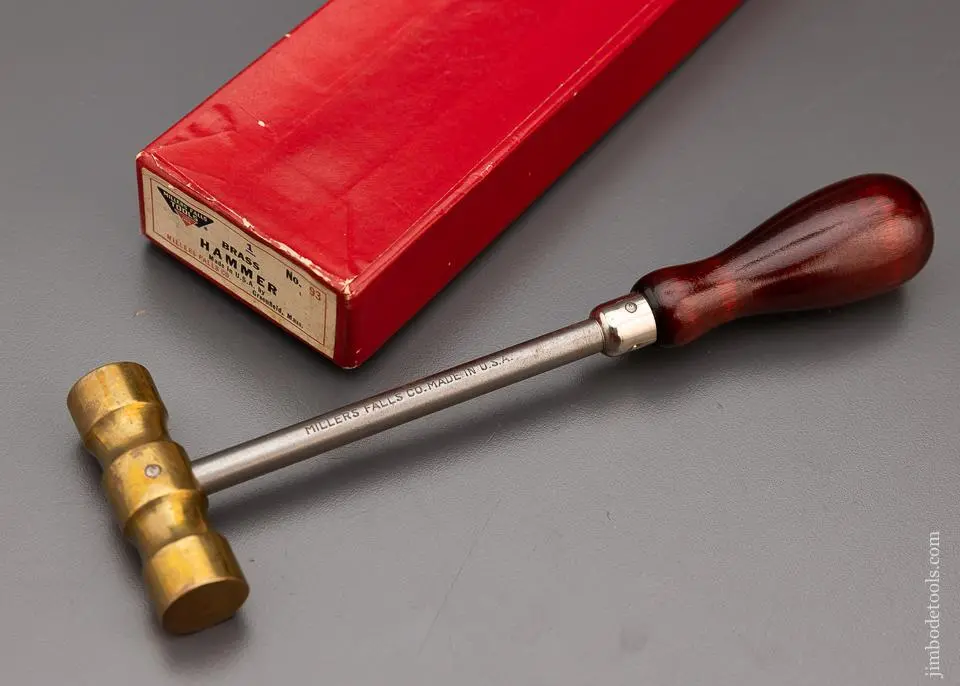 Millers Falls No. 93 Brass Hammer Mint In Box - 98238 1