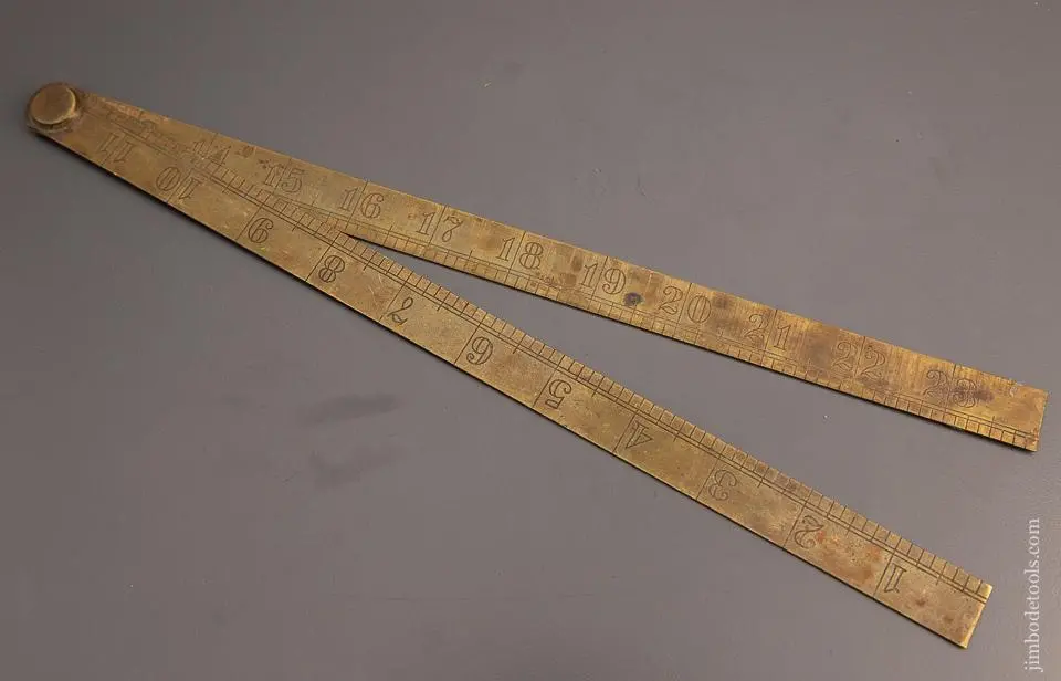 Rare A.M. Wood Co. Boston Brass Blacksmith’S Rule 24 Inch Fine - 98285 1