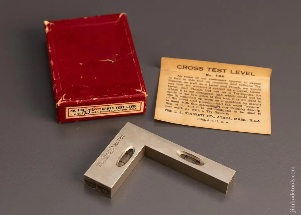 Starrett No. 134 Cross Test Level Mint In Box - 98308 1