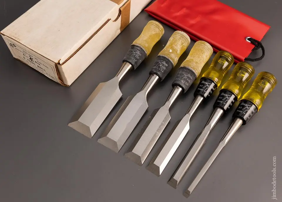Unused Set Of 6 Buck Bros. Chisels In Original Box - 98372 1