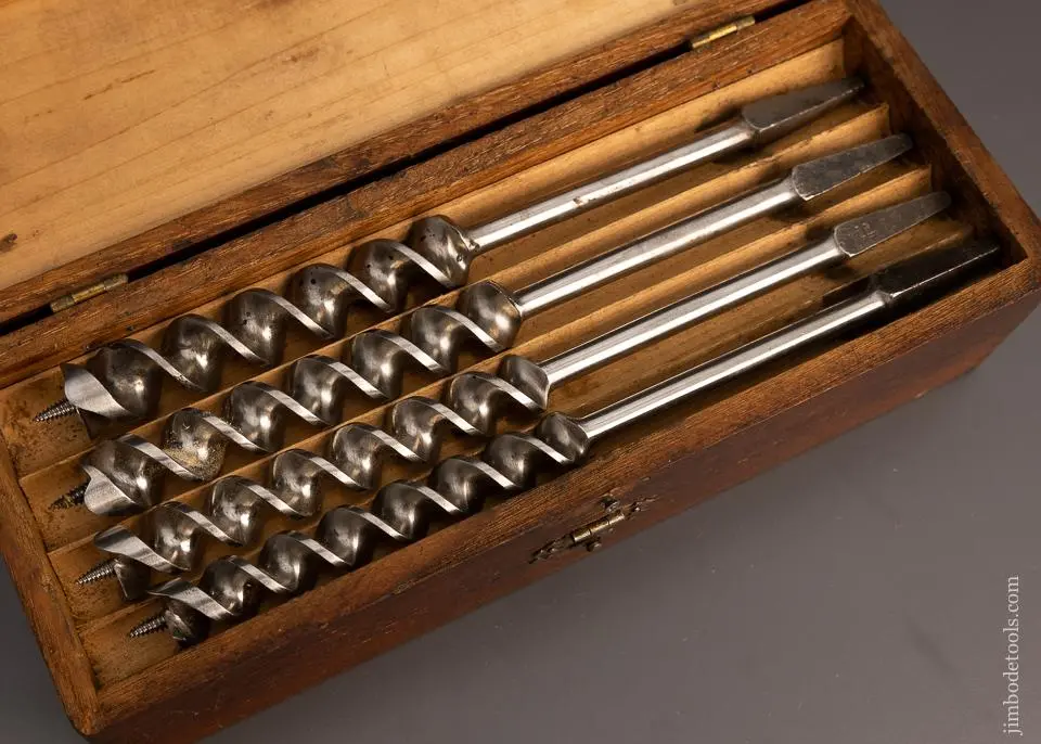 Complete Set Of Fine 13 Russell Jennings Auger Bits In Original Three Tiered Box - 98393 2