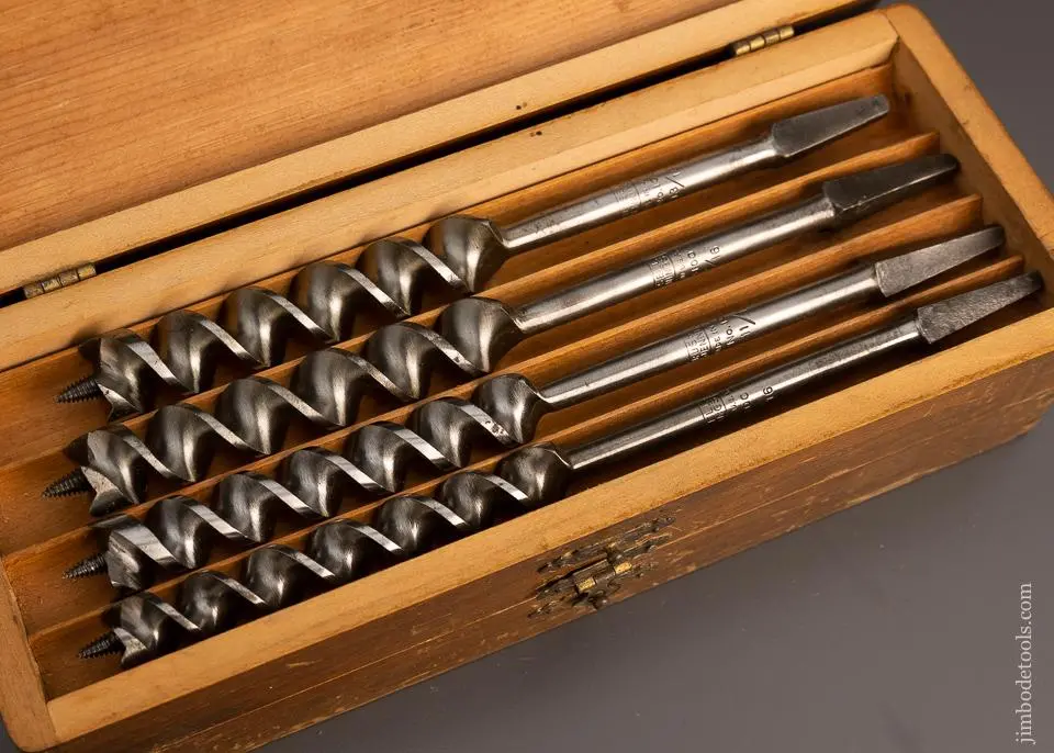 Complete Set Of Extra Fine 13 Russell Jennings Auger Bits In Original Three Tiered Box - 98396 2
