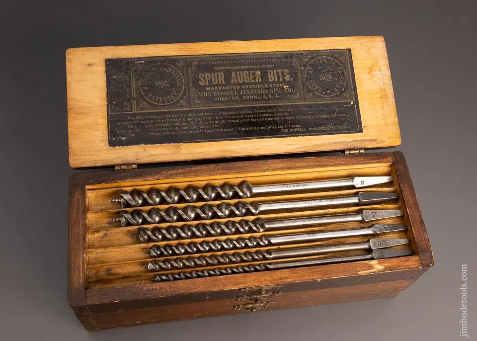 Good User Set Russel Jennings Auger Bits In Original Three Tiered Box - 98397 1