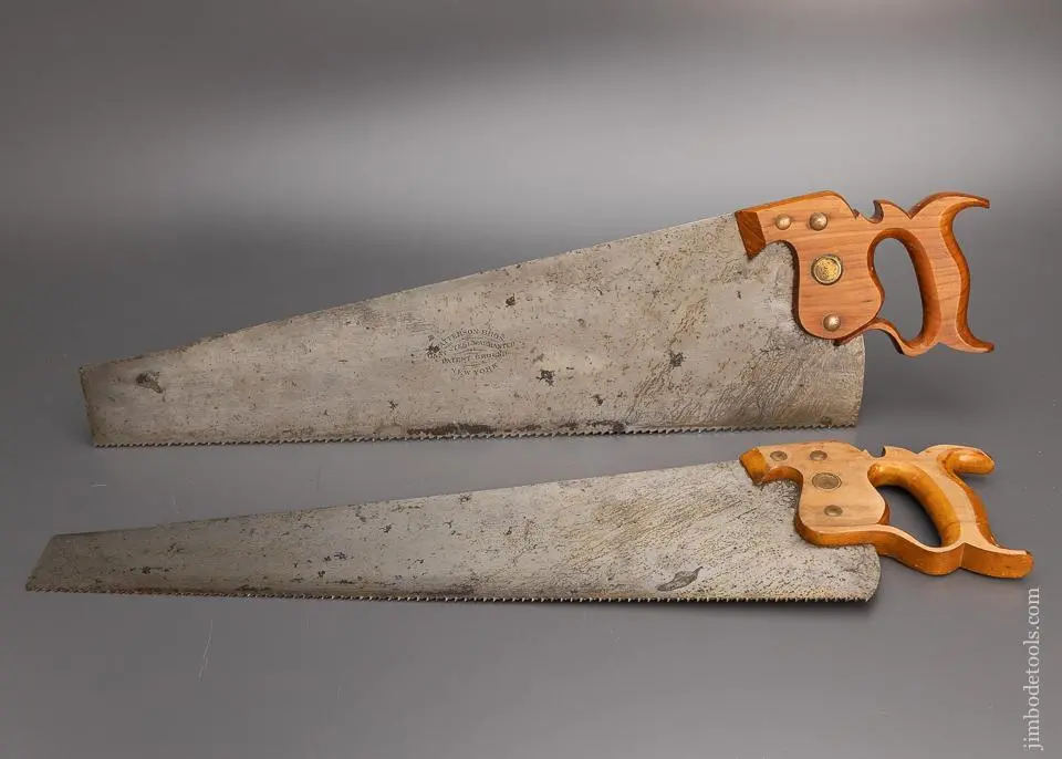 Like New Pair Of Early Saws Patterson Bros. N.Y. - 98450 1