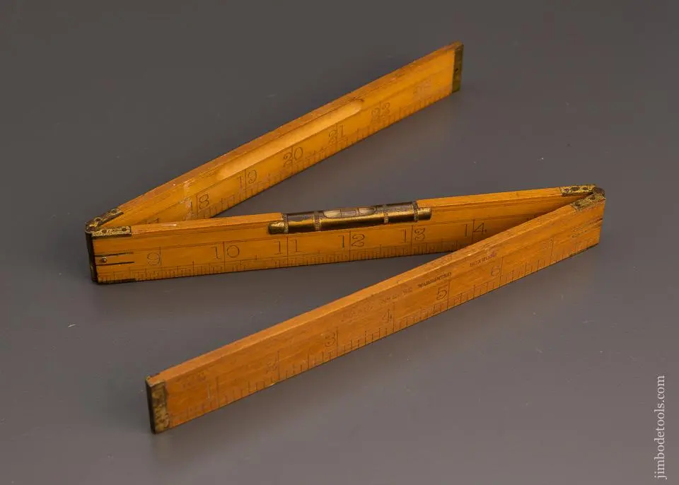 Extra Fine Lufkin No. 2062 Boxwood 3 Fold Rule With Level - 98509 1