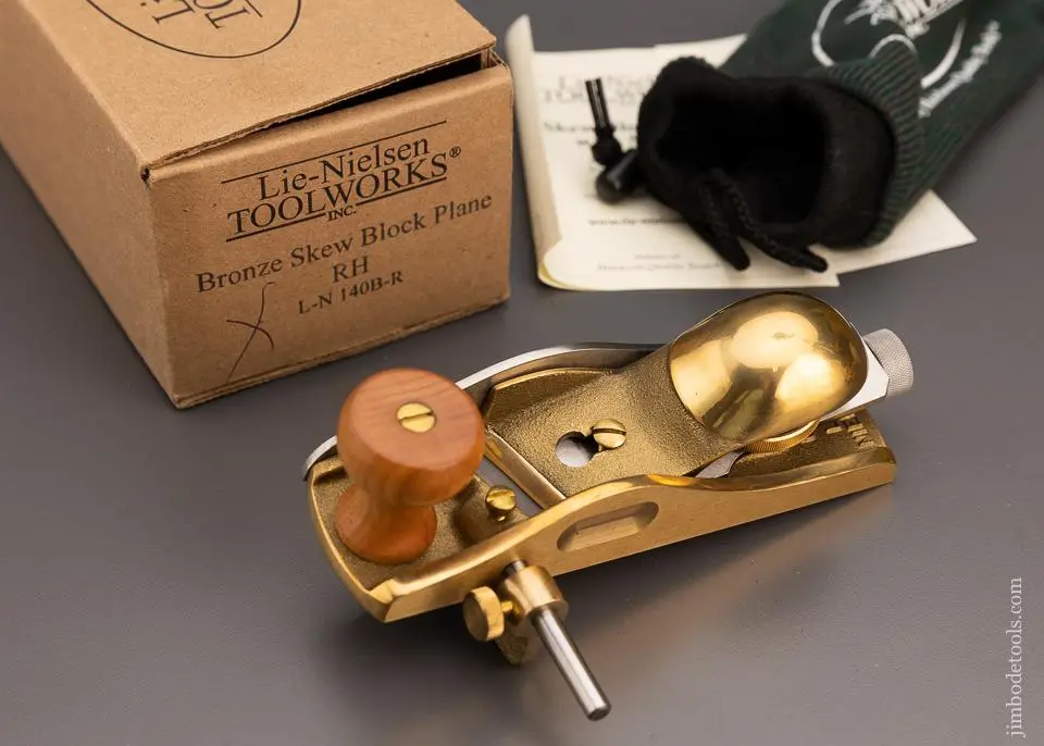 Lie Nielsen No. 140B-R Bronze Skew Block Plane Mint In Box - 98530 1