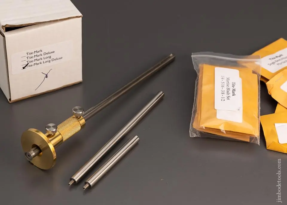 Lie Nielsen Glen-Drake Tite-Mark Long Deluxe Mortise Gauge Set Mint In Box - 98573 1