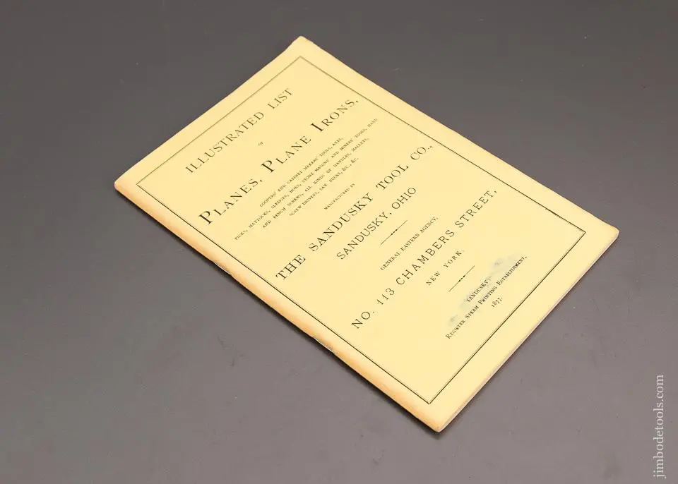 Reprint: “Planes, Plane Irons, …” Sandusky Tool Co. - 98604 1