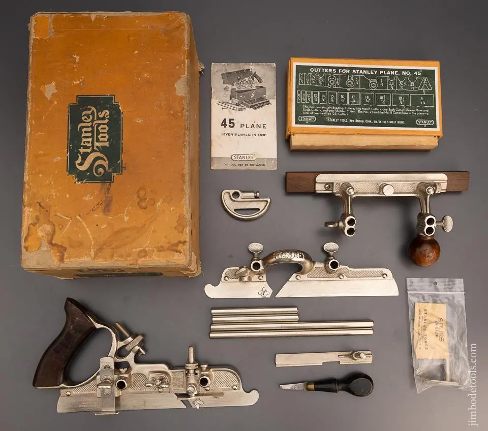 Extra Fine Stanley No. 45 Combination Plane In Original Box 100% Complete - 98616 1
