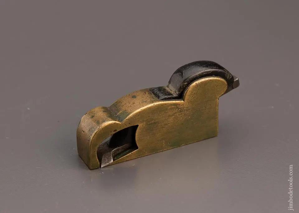 Fine! Miniature 2 15/16" X 3/4 Inch Gunmetal And Ebony Shoulder Plane - 98702 1