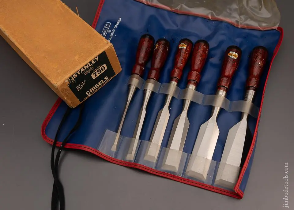 Stanley No. 750 Chisel Set Mint In Box (6) No. 750 Chisels - 98779 - As Of June 23 1