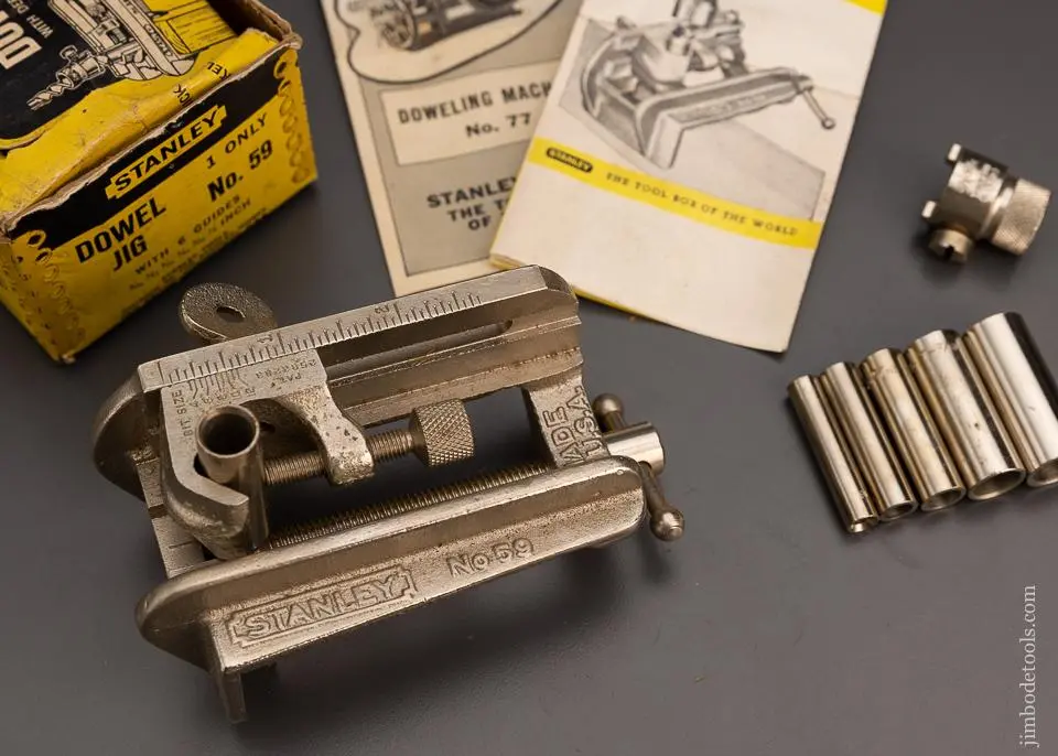 Stanley No. 59 Dowelling Jig 100% Complete Mint In Box With All Six Guides And Stop - 98815 1