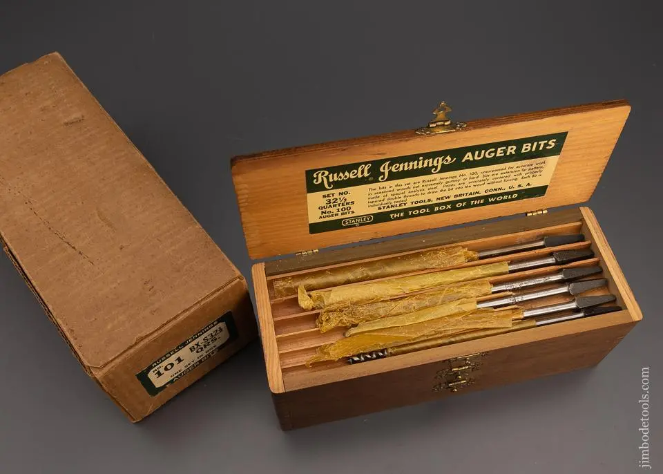 Complete Set Of 13 Russell Jennings Auger Bits Mint In Original Three Tiered Box In Original Shipping Box - 98859 1
