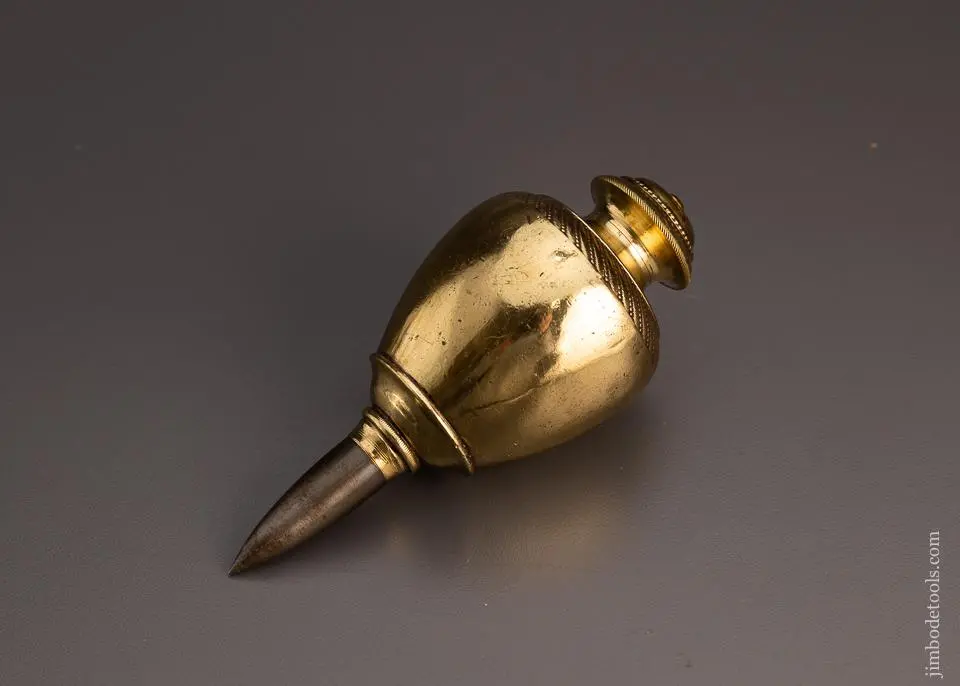 Stunning Profusely Knurled Brass Plumb Bob - Excelsior 97748 1