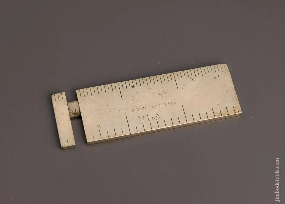 Very Rare Standard Rule Co. Solid German Silver Caliper Rule 3 Inch - Excelsior 98322 1