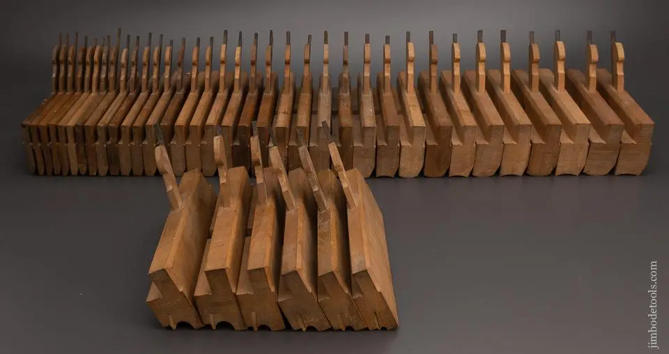 Super Crisp Set Of 41 Wooden Moulding Planes By W. Greenslade Bristol - Excelsior 98855 - As Of June 19 1